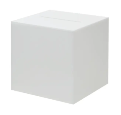 Plexiglas box met gleuf | Opaal |160x160x160mm 